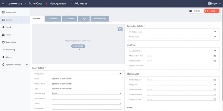 assets operation example